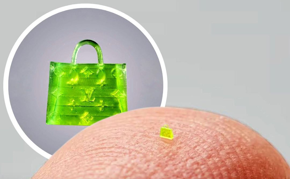 Microscopic Louis Vuitton knockoff bag, 'smaller than a grain of