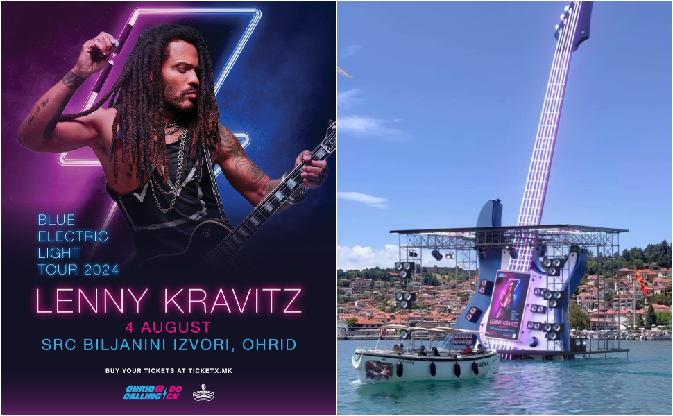 VIDEO Lenny Kravitz mounted his giant guitar in Lake Ohrid! Free press